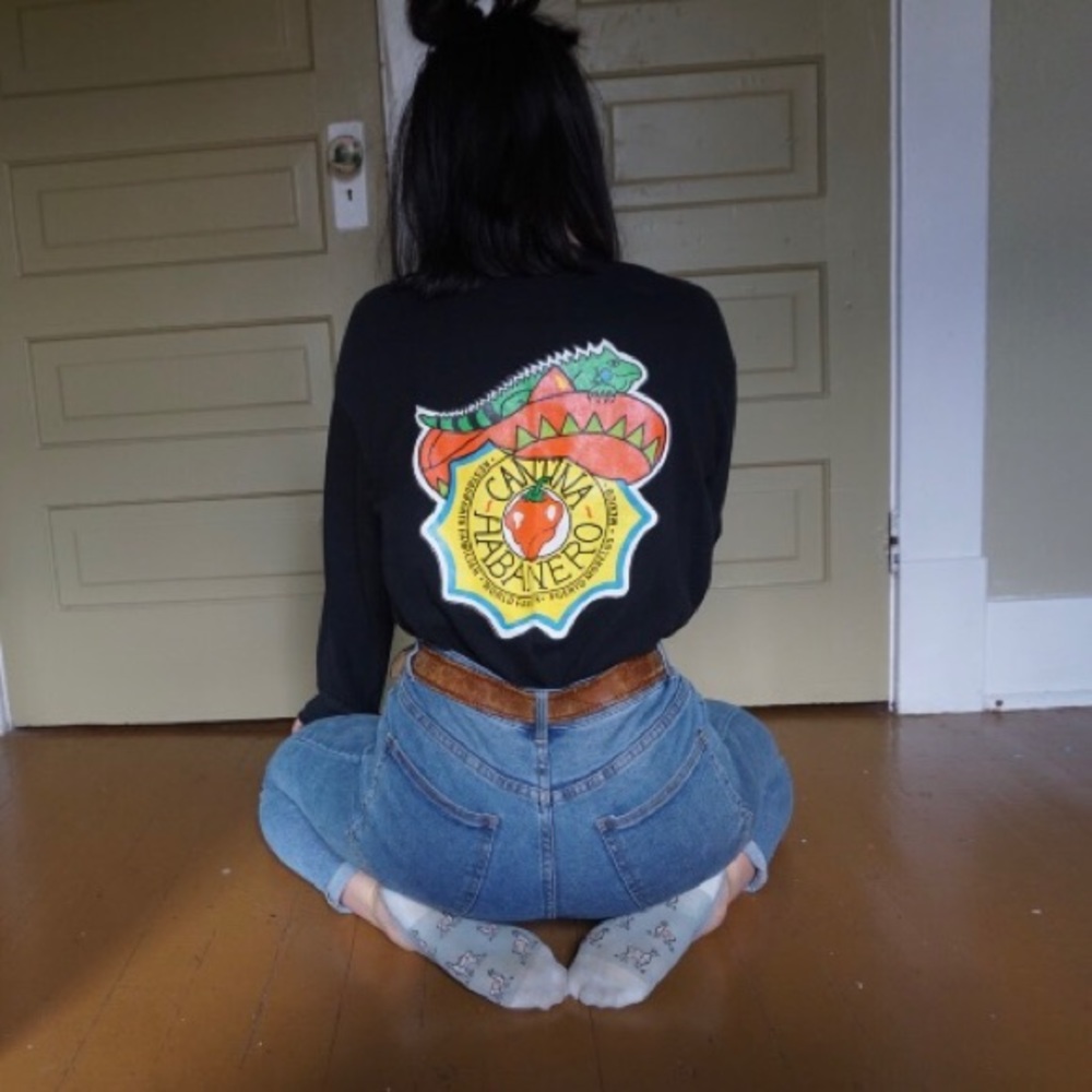 Long Sleeve Black Graphic Tee